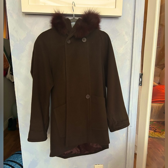 Winter Coat with Fur Hooded Trim - Picture 3 of 5